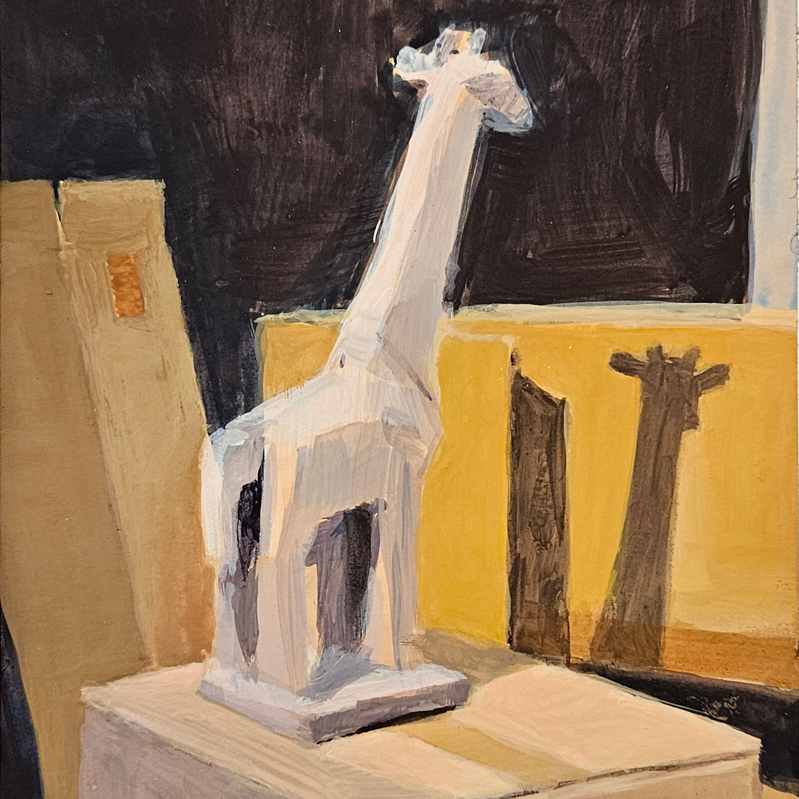 Giraffe mit alten Schachteln